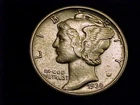 1938-D  Mercury Dime, Extra Fine Grade.