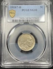 1918/7-D Buffalo Nickel 5c PCGS VG10 Key Date Coin