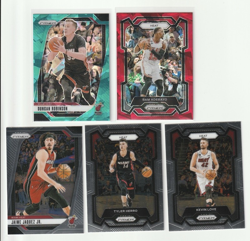 2024-25 Panini Prizm Teal Ice #/225 Duncan Robinson, Red Ice Miami Heat x5 Lot