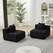Sofá Seccional Chenille con 2 Almohadas,Sofá Modular Simétrico Seccional para ser