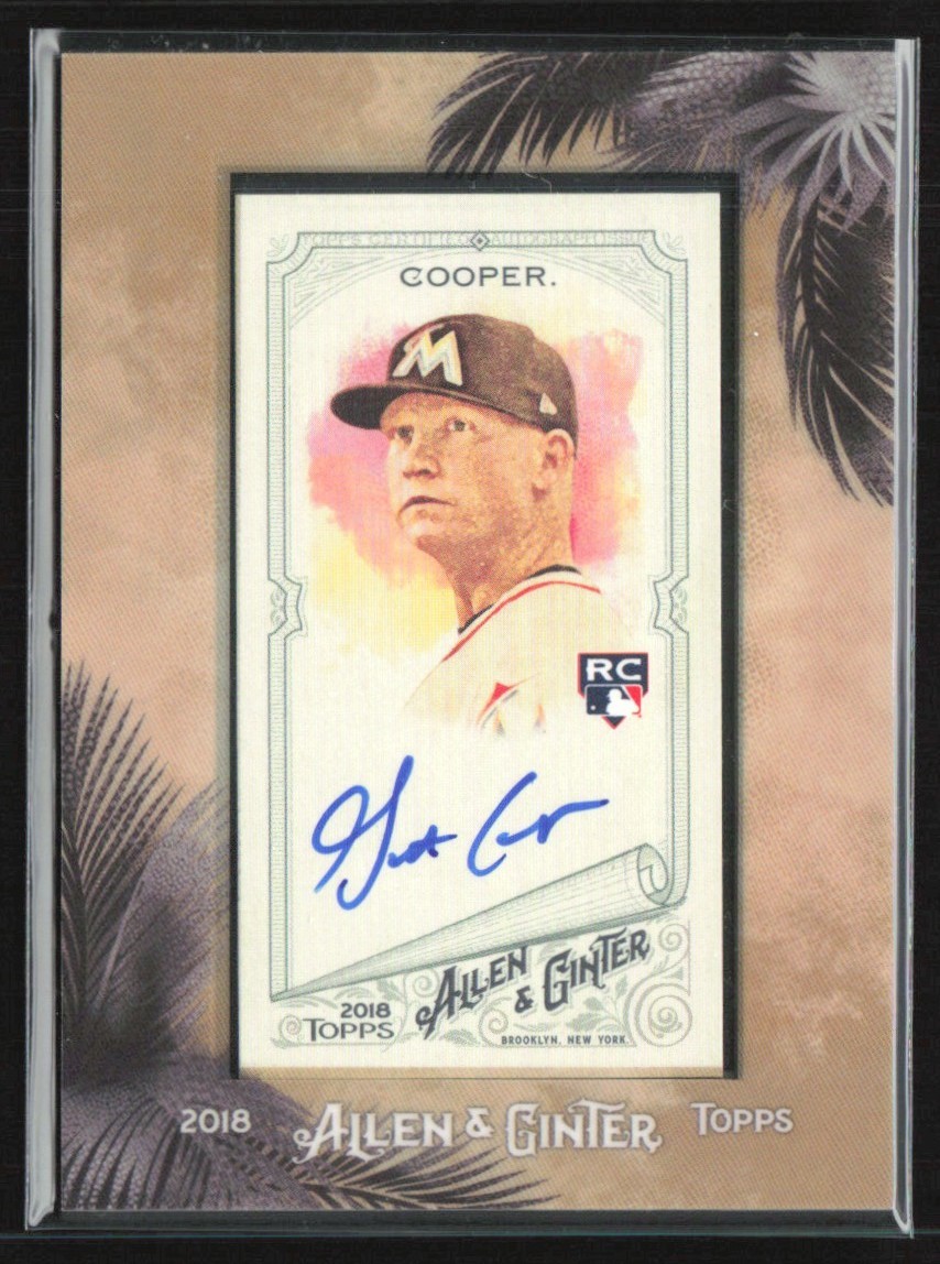 Garrett Cooper #MA-GC Baseball Cards 2018 Topps Allen & Ginter Framed Mini Autographs trading card — raw and PSA graded price guide