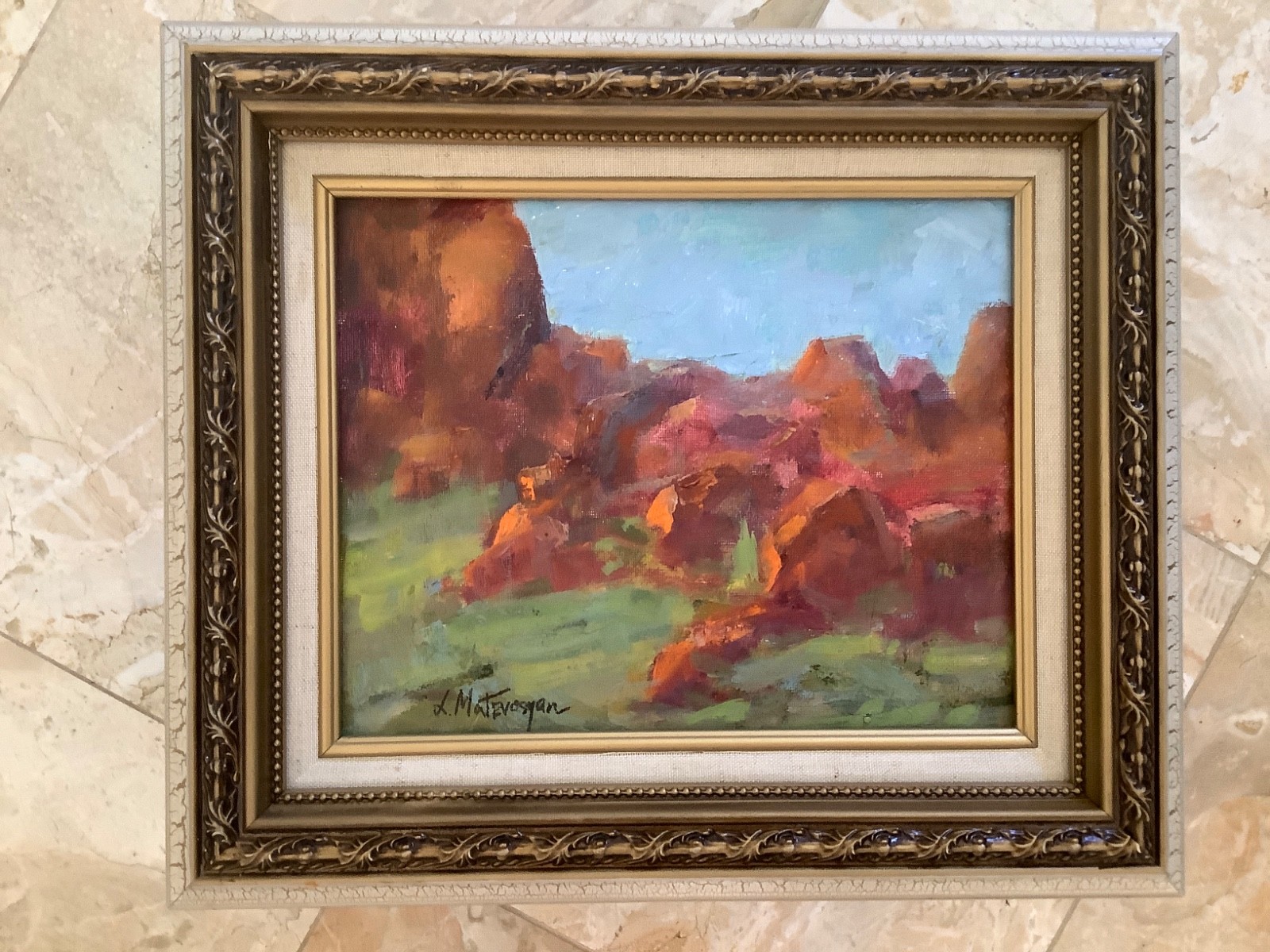 Original Framed Landscape Oil Painting 8”x10” Signed 