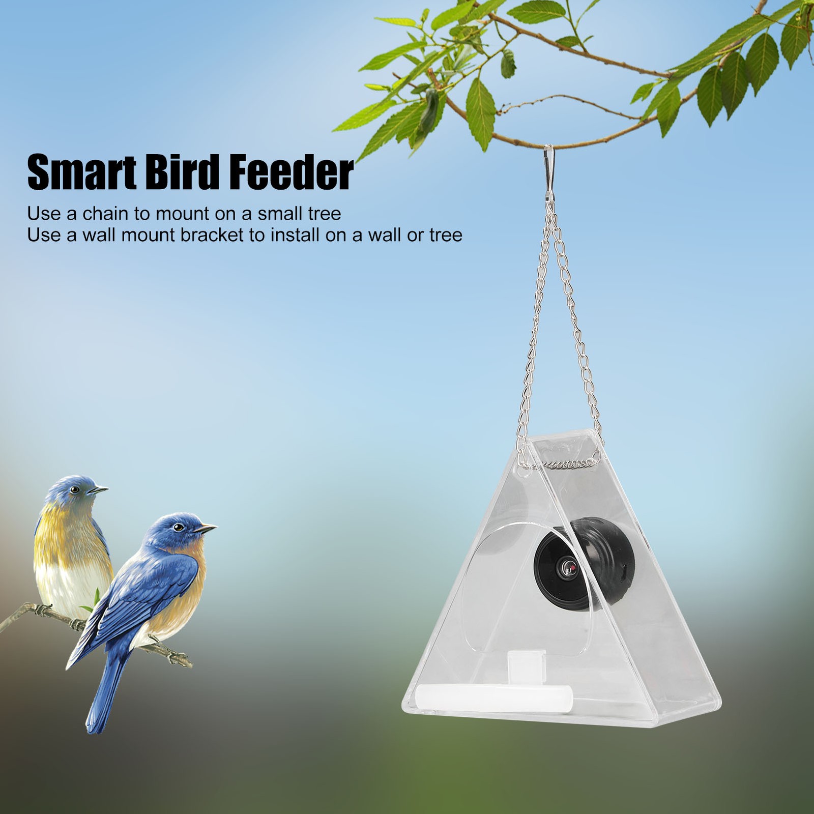 AU Smart Camera Bird Feeder Real Time Monitoring Hanging Bird Feeders For Outdoo