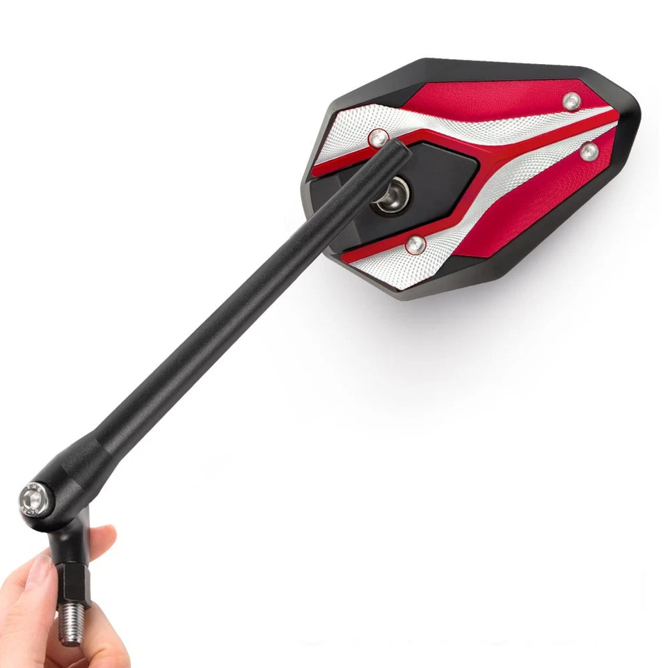 KiWAV Viper II Red Rear Side Mirrors M10 for Victory Cross Country Kingpin - Изображение 2 из 4