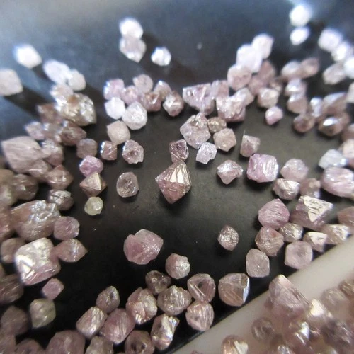 Pink/Purple Rough Natural Uncut Loose Diamond Crystals Octahedrons 1.5-3.0mm Lot