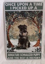 8X12 Metal Sign Miniature Schnauzer Puppy