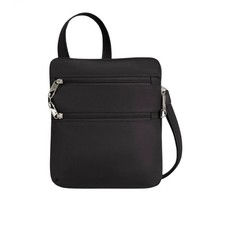 TRAVELON Anti-Theft Classic Slim Double Zip Crossbody - Black