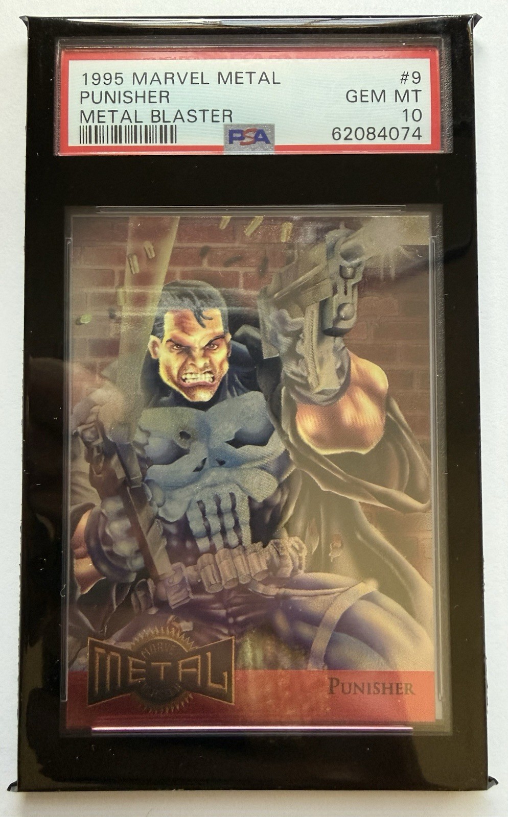 1995 Metal Marvel Card #9 PUNISHER METAL BLASTER PSA 10 GEM MINT - POP 22