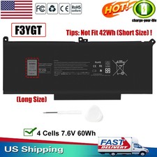   F3YGT Battery For Dell Latitude 12 13 14 7280 7290 7380 7390 7480 7490 DM3WC US