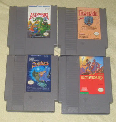 RPG 4 Pack for NES Solstice Wiazrd Faxanadu  .Authentic Clean/Test Nintendo MINT