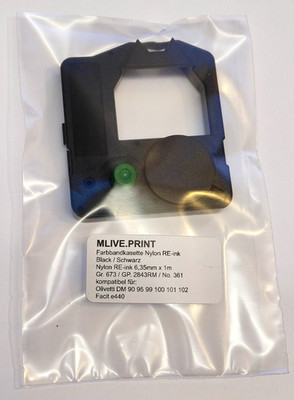 1x nylon ribbon size 673 black for Olivetti DM 90 95 99 100 101 102 Facit e440