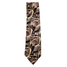 Vintage J Garcia Stonehenge Collectors Tie Abstract Gray Tan Black Art Design