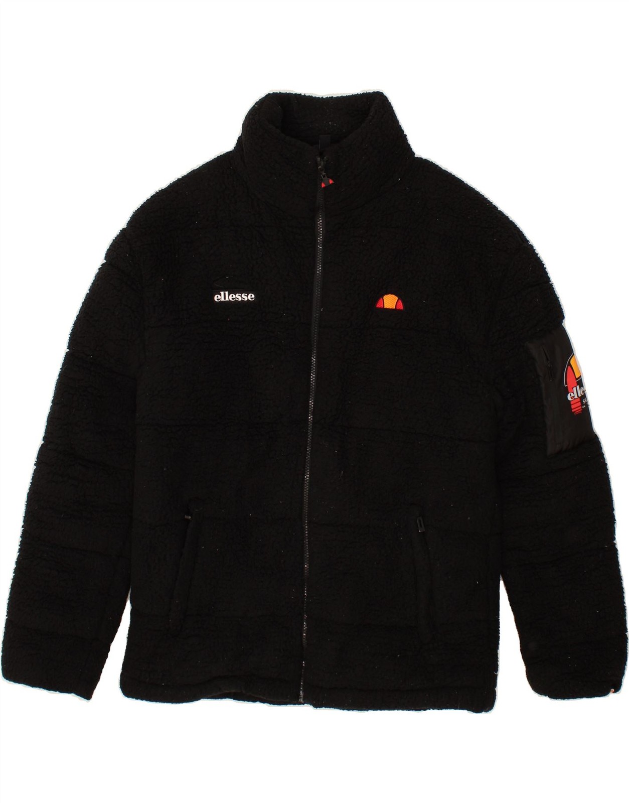 Chaqueta polar gráfica ELLESSE para hombre UK 34 XS negra poliéster BD10