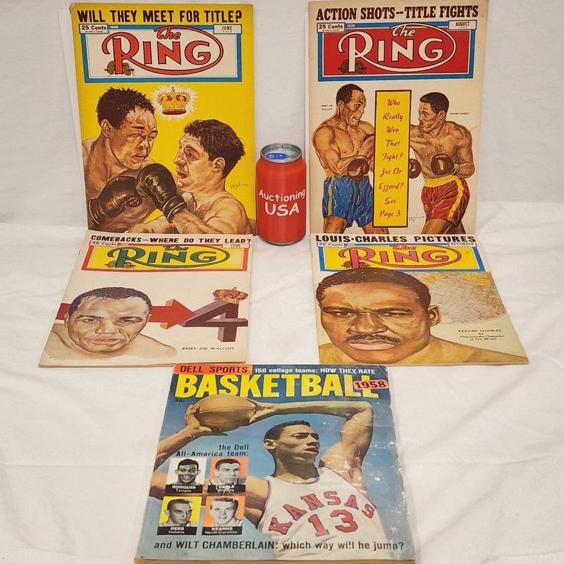 The Ring 1950 Jersey Joe Walcott Ezzard Charles 1958 Wilt Chamberlain Magazines