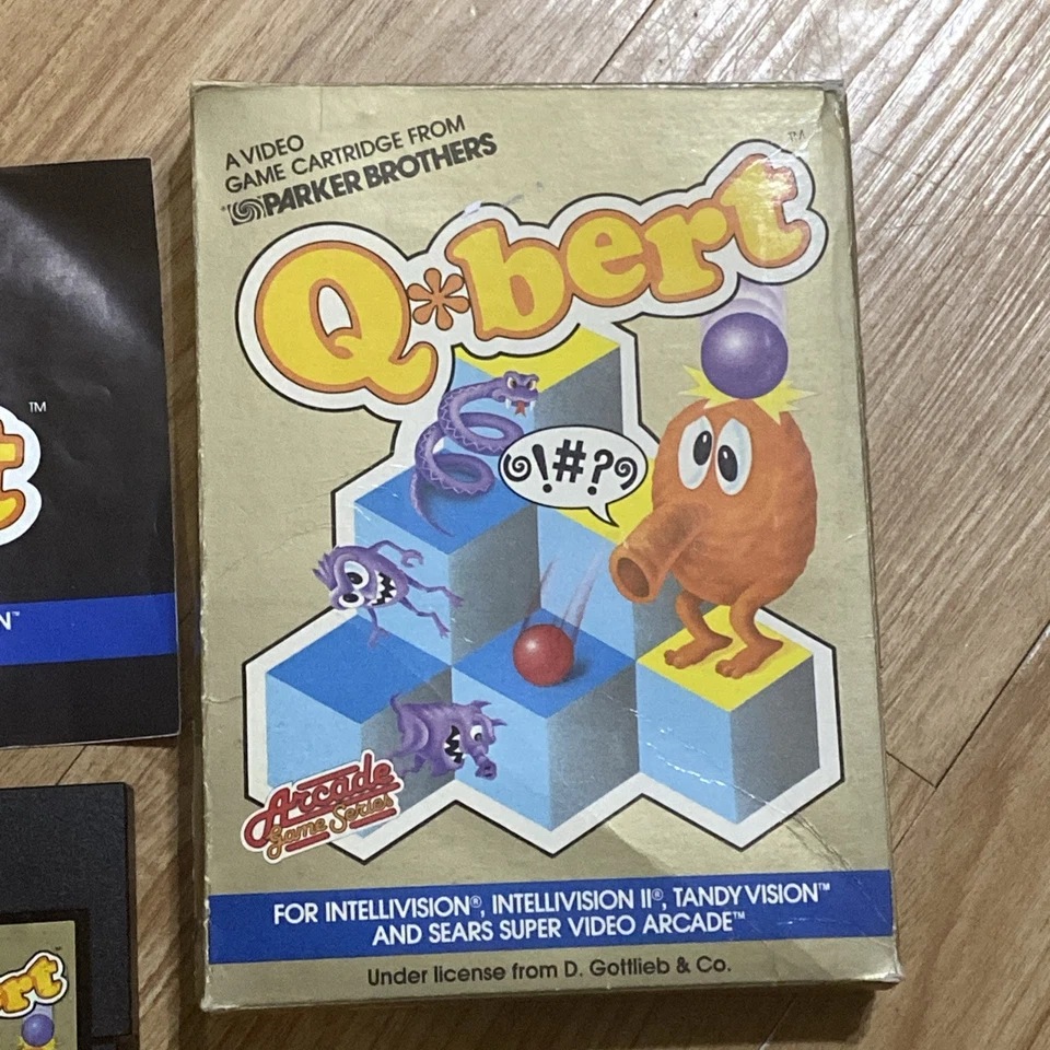 Intellivision Q-Bert Arcade Game Complete Box, Cartridge Manual 1983 Gottlieb - Image 2 of 4