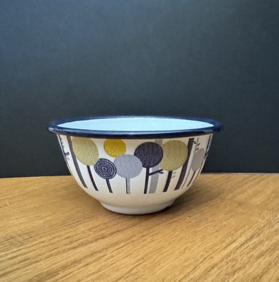 WILD & WOLF  FOLKLORE PAINTED ENAMEL BOWL  5  DIA. MID CENTURY STYLE NINA JAREMA
