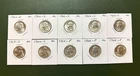Lot of 10 - 1964 Washington Quarter - 90% Silver - Total 1.8 ounces of silver