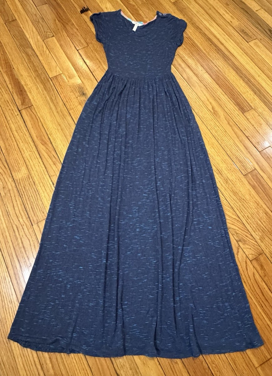 Matilda Jane Dress Blue Maxi Deep Water Jersey Knit Women's Small