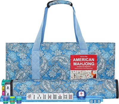 American Mahjong Game Set, 166 Quality White Tiles, 4 All-In-One Color Rack/Push