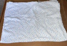 aden anais Swaddle Blanket  White with Blue  Gray Dots  47" x 47" 
