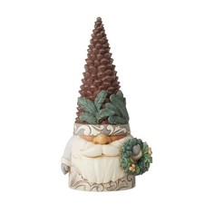 Enesco Jim Shore White Woodland Gnome Pinecone Hat Figurine 6 Inch