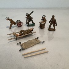 LOT OF 5   barclay / manoil 1930  s toy soldiers With Gurneys Rare Poses