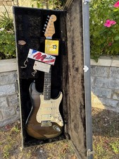 Vintage Fender Strat Ultra Transparent Black Figured Flamed Maple Top Guitar