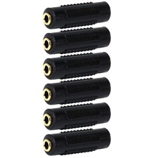 6x 3.5mm 1/8" Female to Female Stereo Audio Aux Coupler Adapter Connector Gold
