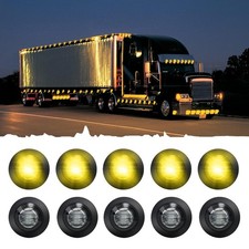 Waterproof Smoked Amber Mini Round 3/4 Inch LED Front Rear Clearance Lights