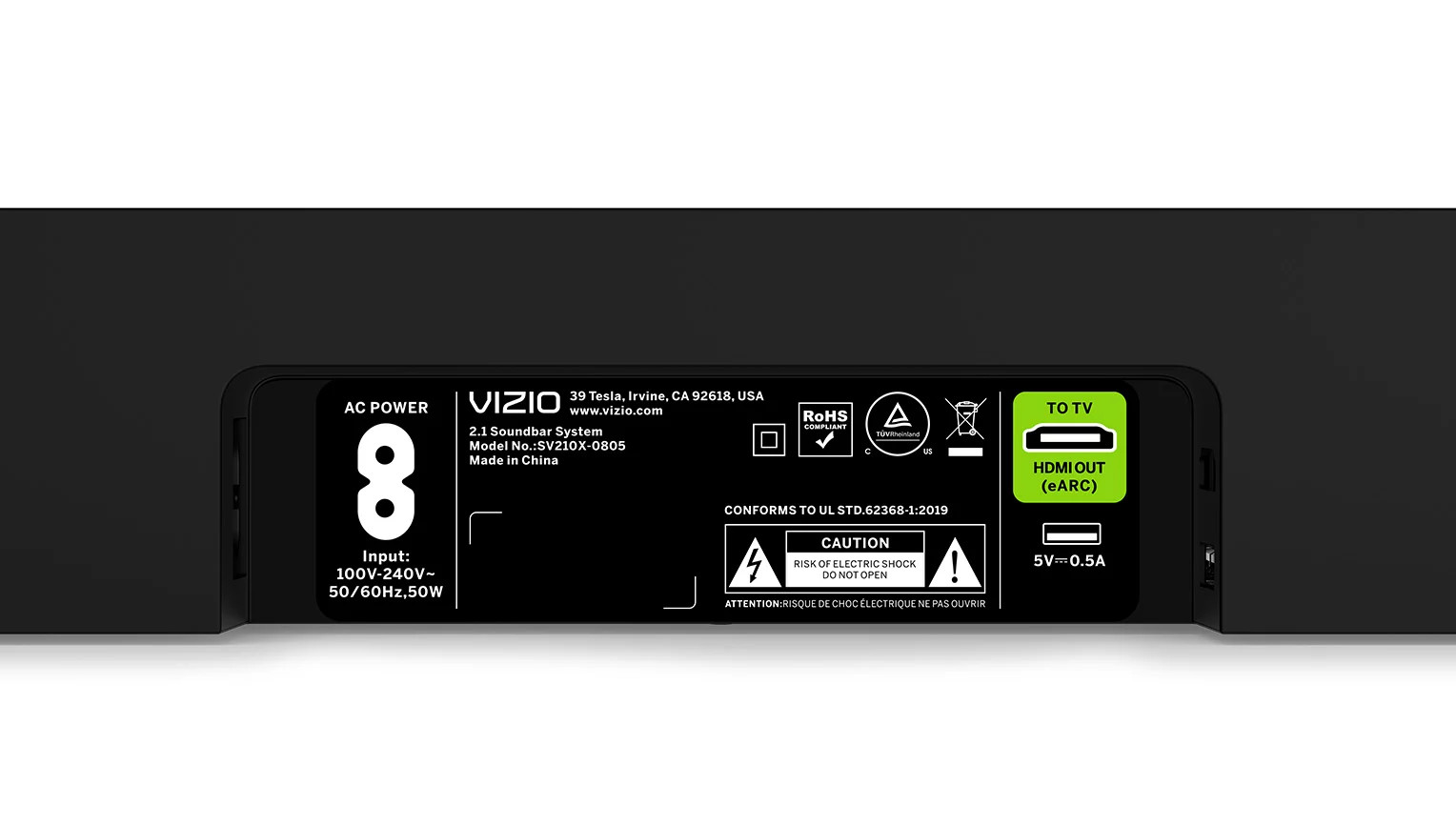 VIZIO SV210X-0805B-RB 2.1 Soundbar,Dolby Atmos,DTS:X,Black-Certfied Refurbished
