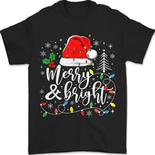 Merry Christmas Buffalo Plaid Santa Hat Red Holiday Family Xmas Unisex T-shirt