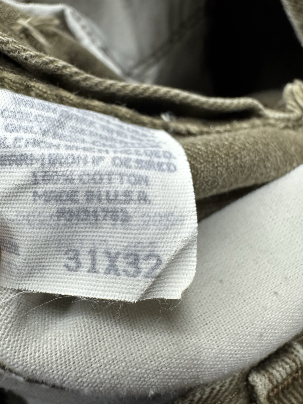 VINTAGE Lee Riveted Jeans Long Green Denim Tapered Leg USA 31x32 thumbnail 9