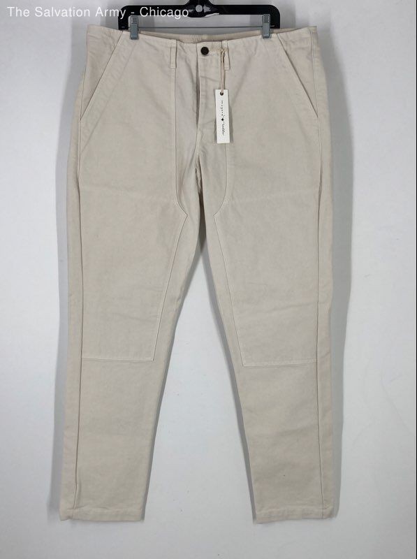 Imogene + Willie Mens White Flat Front Slash Pocket Denim Carpenter Pants Sz 38