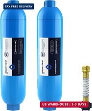 GLACIER FRESH RV/Marine Water Filter with 1 Flexible Hose Protectors 2 Pack | Gr
