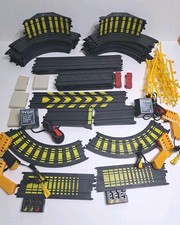 70 Piece Lot Set TYCO Slot Car Racing Tracks Curve Straight Controllers Power