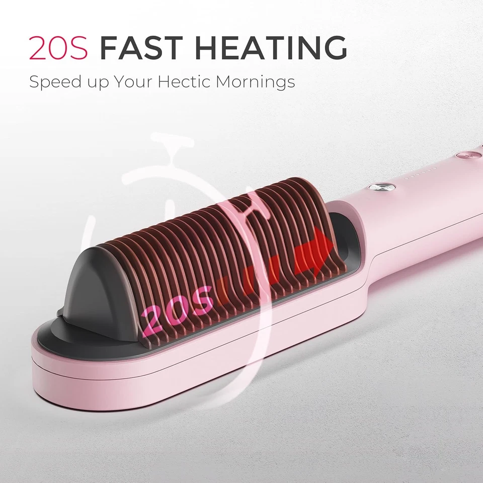 TYMO Ring Hair Straightener Brush Comb for Women 5 Temp Settings 20s Fast Heat - Image 3 of 4