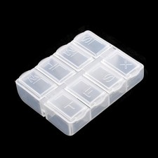 Weekly 8 Compartment Pill Box Tablet Holder Case Organizer Container Clear