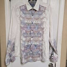Robert Graham Men  s Classic Fit 2XL Long Sleeve Button Shirt Geometric Print...