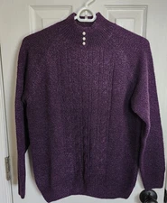 BNWT Karen Scott Womens Pullover Sweater Size Petite Large Purple Top Size PL