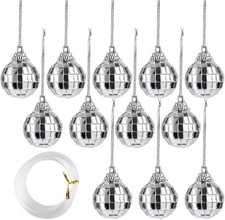 12PCS Mini Disco Balls,1.2" Silver Small Disco Balls Hanging For Party