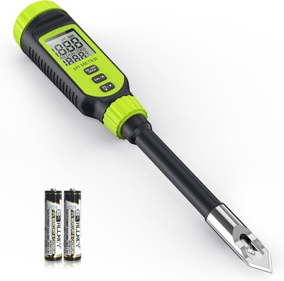 Soil pH Meter, Tadeto Digital Tester with Sensitive Probe and LCD, Green