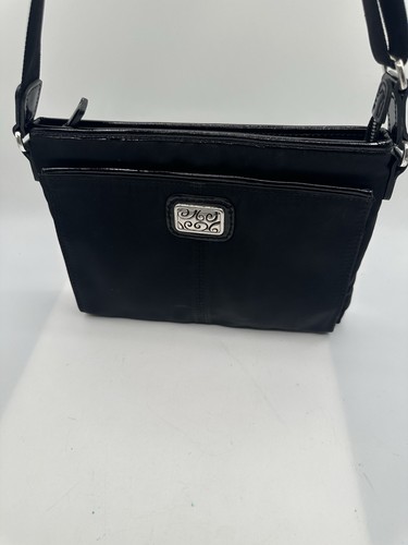 BRIGHTON TWISTER SQUARED BLACK NYLON ORGANIZER CROSSBODY HANDBAG - 第 2/10 張圖片