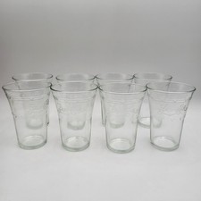 Antique Vintage Pepsi Cola Glasses Hand Etched Pepsi-Cola logo Set Of 8