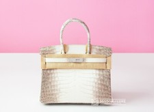 NEW HERMES 30 BLANC HIMALAYAN BIRKIN HIMALAYA WHITE CROCODILE BAG KELLY HANDBAG