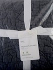 Pottery Barn Belgian Flax Linen Floral Stitch King Sham Charcoal Gray Nwt