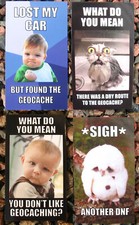 20 Geocaching Meme Cards for Geocache Swag Various Designs 
