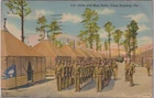 DRILLS AND MORE DRILLS, CAMP BLANDING ARMY BASE, FLA. LINEN POSTCARD