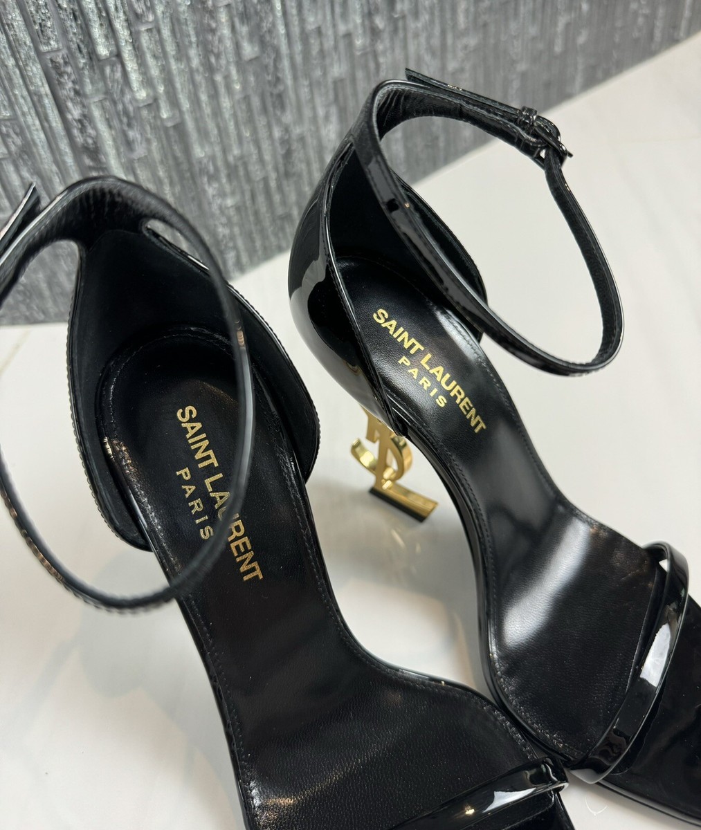 Authentic Saint Laurent Opyum YSL Black Logo-Heels Gold HW Authentic Saint Laurent Opyum YSL Black Logo-Heels Gold HW