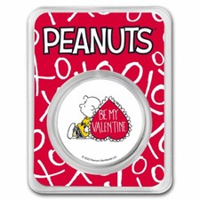 Peanuts® Charlie Brown Be My Valentine 1 oz Color Silver 88.98 per troy oz