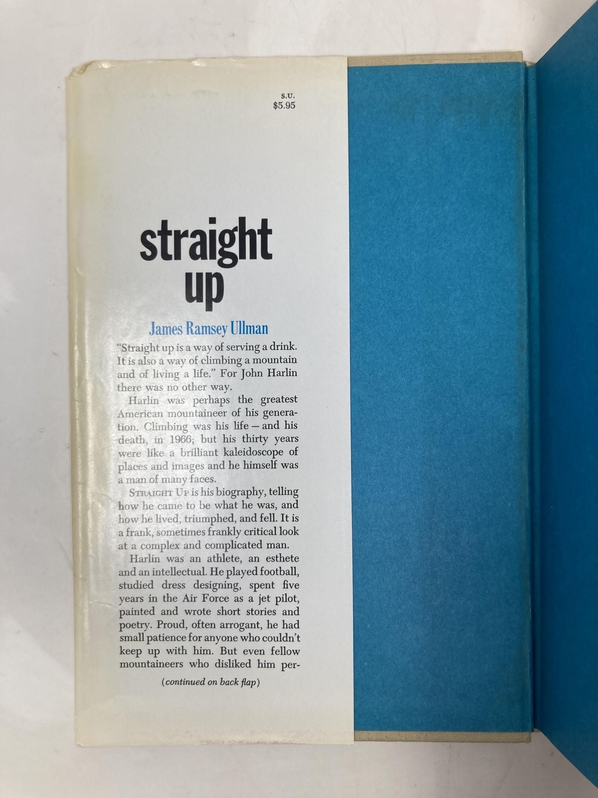 Straight Up The Life and Death of John Harlin by James Ramsey Ullman 1st VG HC